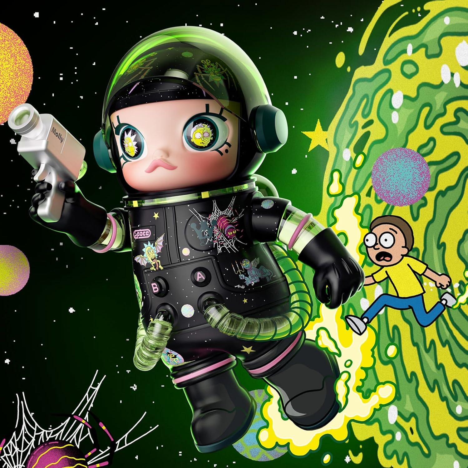 POP MART MEGA Space Molly 400% Rick and Morty, 11.61 Inch Height, Toys for Modern Home Décor, Collectible Art Toy