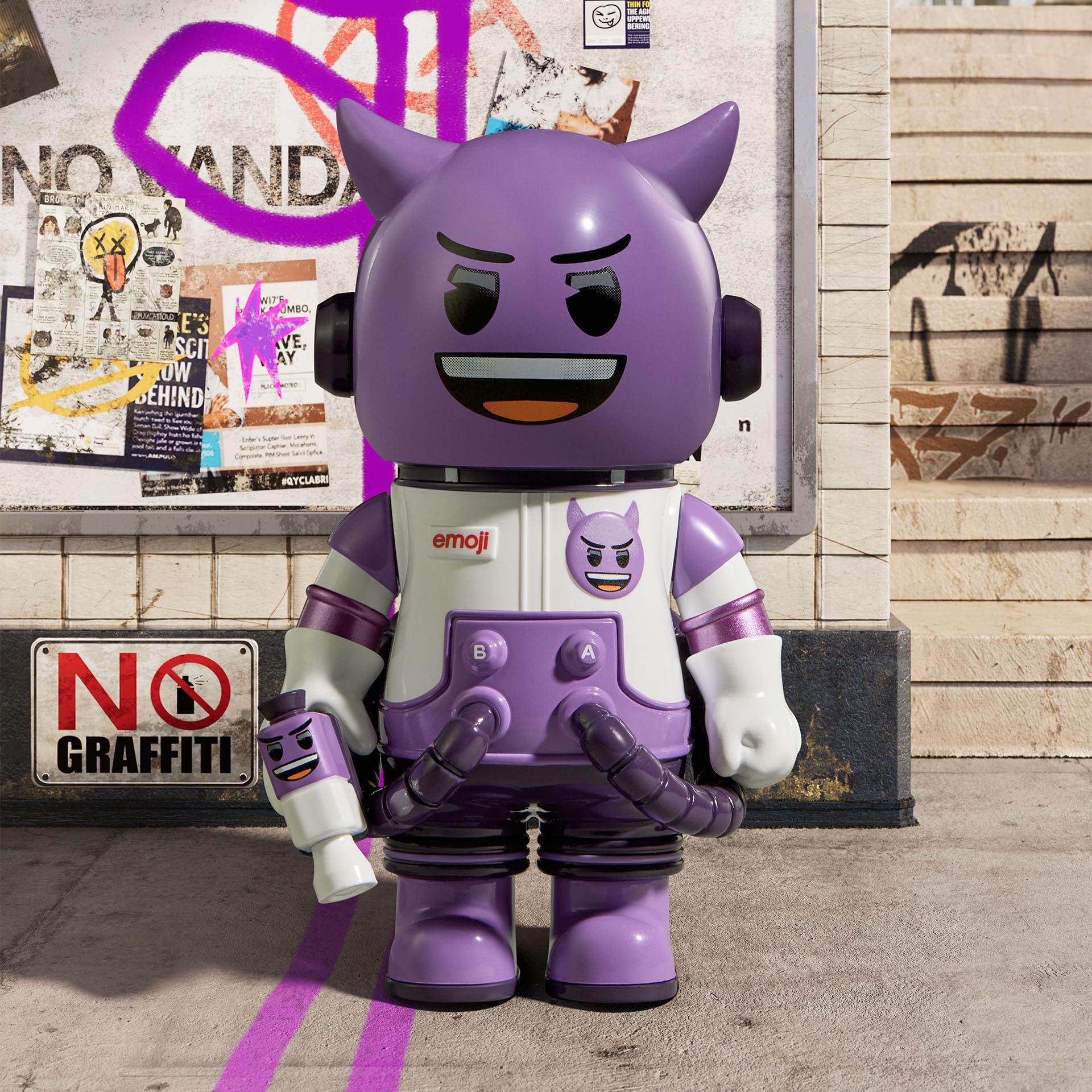 POP MART MEGA Space Molly 100% × Emoji Series, Molly Blind Box Figures, Random Design Action Figures Collectible Toys Home Decorations, Holiday Birthday Gifts for Girls and Boys, Single Box